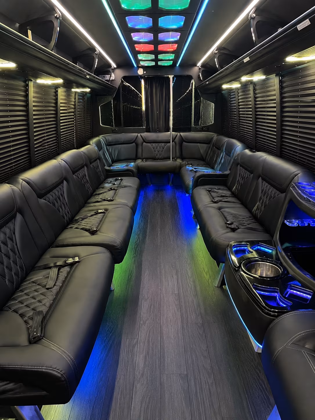 rochester 20 passenger party bus interior