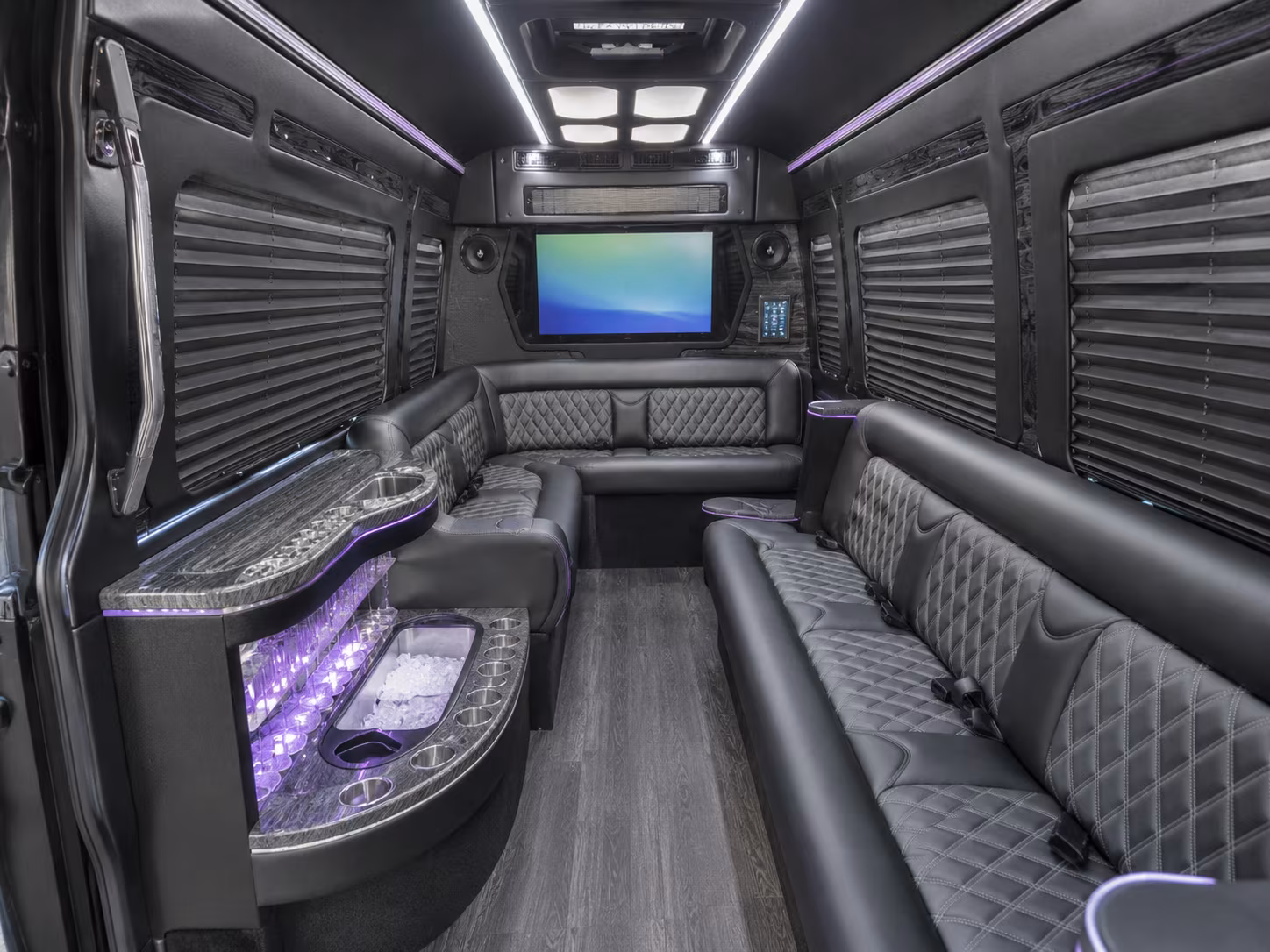rochester 40 passenger party bus inside
