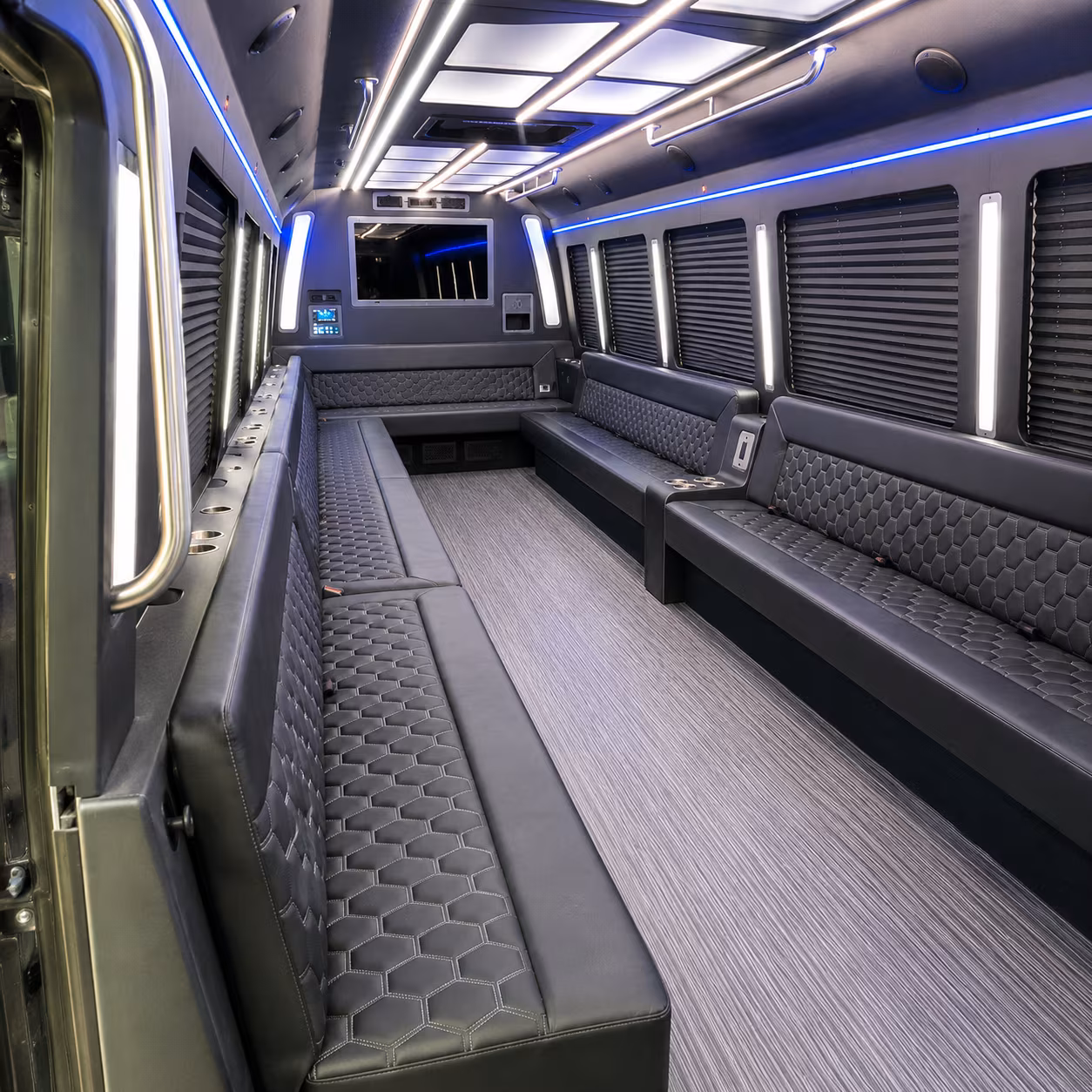 rochester 40 passenger party bus interior