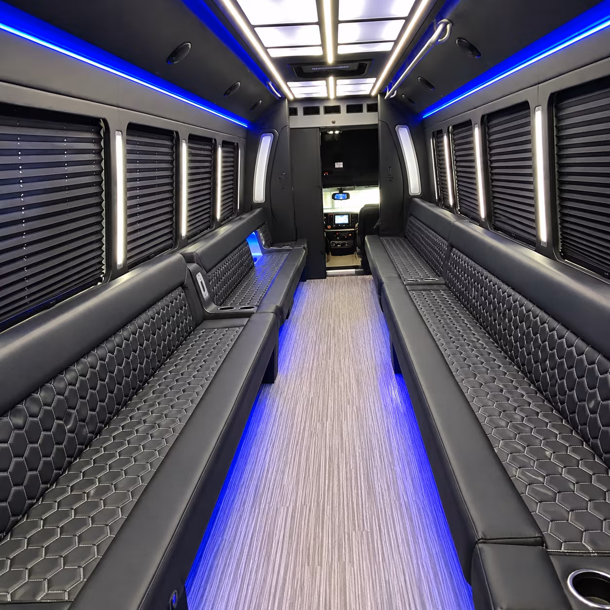 rochester party bus rental interior